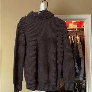 dark grey mock neck sweater